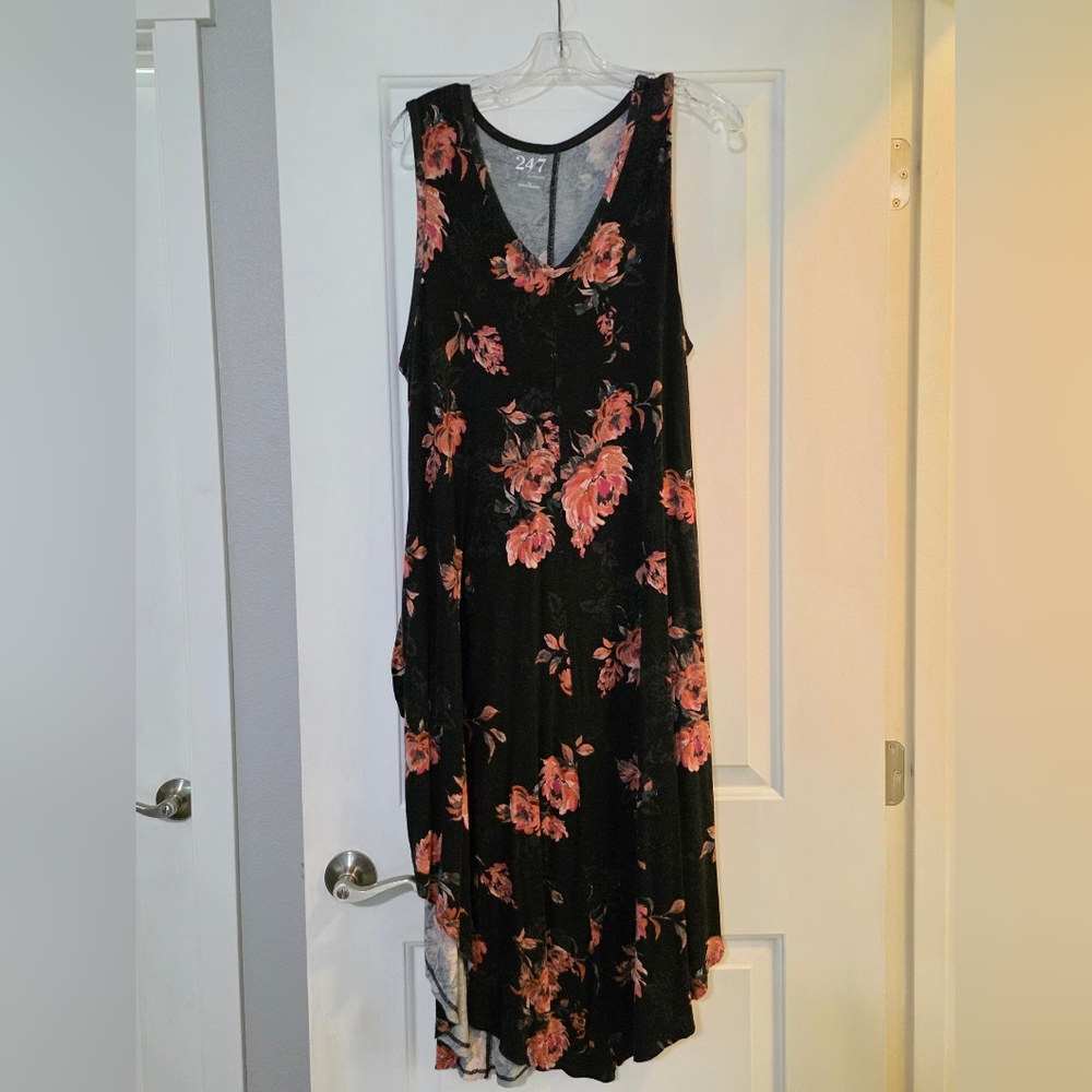 Floral Black and Pink Dress